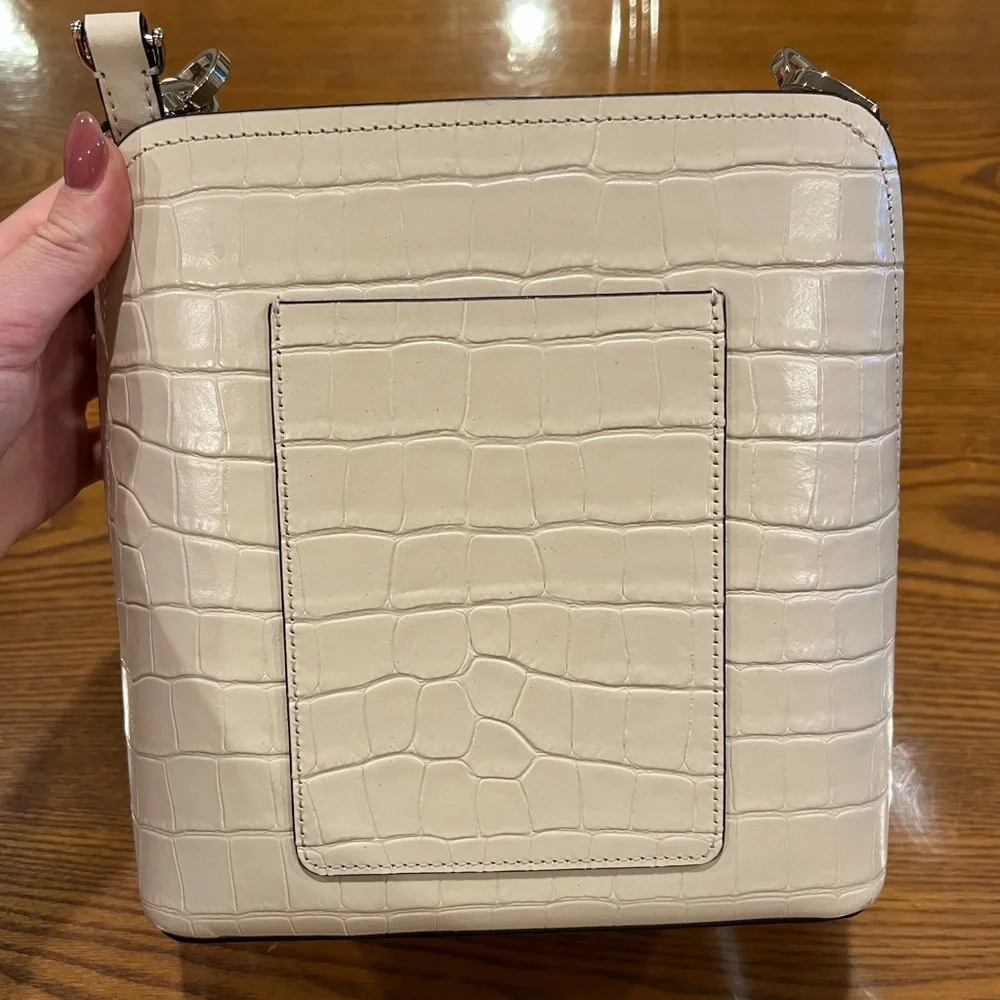 Kate Spade Cream Croc-Embossed Shoulder Bag - Picture 3 of 11
